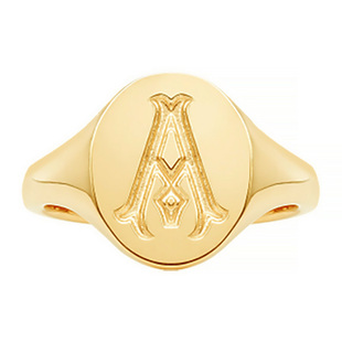 私人定制 图案雕刻印章925银戒指 男女 原创设计冠军纪念大学毕业