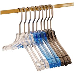 亚克力水晶透明衣架服装店专用烟灰衣撑男女装无痕塑料衣裤夹定制