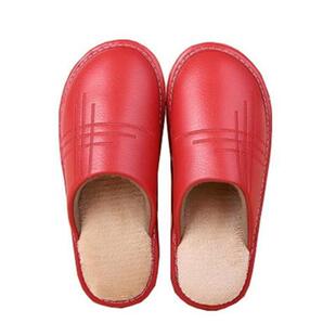 居家棉拖鞋冬季情侣室内地板防滑防水厚底保暖家用皮拖鞋男女冬天