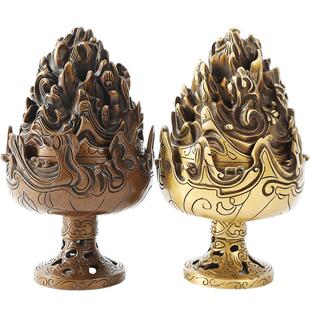 博山炉纯铜大号香炉家用室内熏香炉檀香盘香炉黄铜香薰炉铜炉摆件