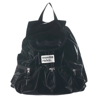 MASMARULEZ正品现货双肩包String flap backpack Glittery Black