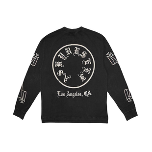 ASKYURSELF小众潮牌水洗做旧梵文字母高街宽松长袖T恤休闲薄卫衣