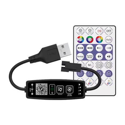 led幻彩蓝牙app控制器音乐声控28键遥控器DC5V-24V跑马流水调光器