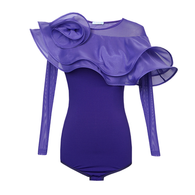 扉姿女春季长袖摩登舞服上衣新款