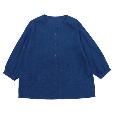 无色无味慵懒宽松亚麻衬衫外套女