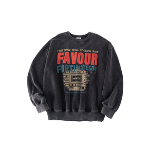 晶咕白标DADATATA【沿海公路】大码甜妹100棉印花卫衣女秋冬上衣