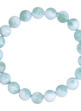 珂拉咪/K281 天然海纹石手链男女款 拉利玛手串蓝绿色 一物一图