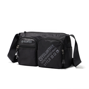 2026新款斜挎包男士休闲通勤男包多口袋帆布包横款牛津布单肩包男