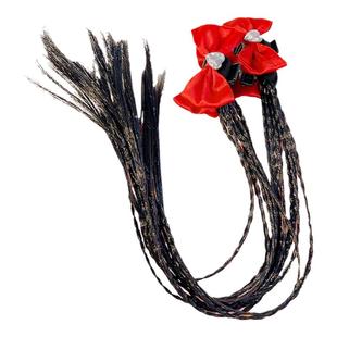 儿童假发辫抓夹女童蝴蝶结头饰夹子小女孩甜酷发夹拳击小辫子发饰