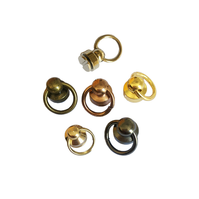 纯黄铜带环不旋转和尚头奶嘴钉