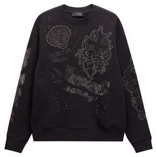 Ed Hardy埃德哈迪春季新款烫钻烫金属包边钻男士套头衫卫衣