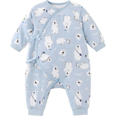 英氏连体衣秋冬夹棉哈衣保暖棉服