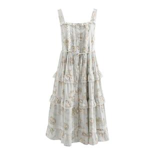 森女部落原创轻lo收腰吊带连衣裙女新款叠穿设计感甜美公主裙夏季