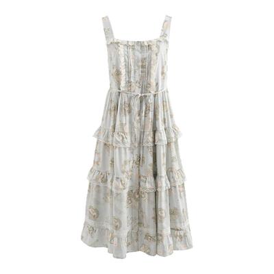 森女部落原创轻lo收腰吊带连衣裙女新款叠穿设计感甜美公主裙夏季