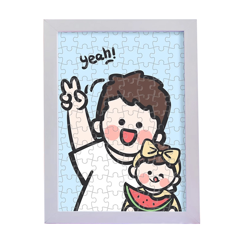 diy拼图定制照片挂画圣诞节人像礼品生日小礼物快乐儿童老婆手工