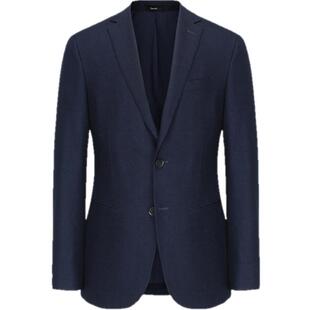 【商场同款】Lavico/朗维高宝蓝色提花商务枪驳领正装西服男