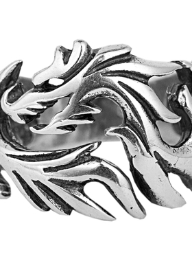 纯银足银男990个性戒指龙