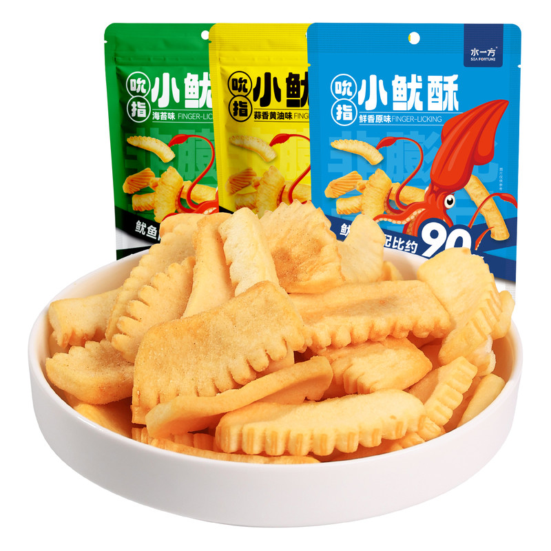 水一方90%鱿鱼含量薯条开袋即食