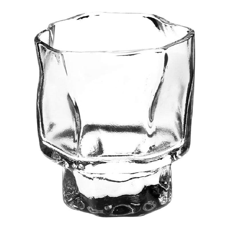 小松诚设计 日式玻璃小茶杯功夫茶具不规则清酒杯 透明网红款ins