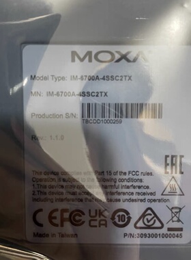 议价MOXA工业乙太网接口模块IM-6700A-4SSC2TX全新现货