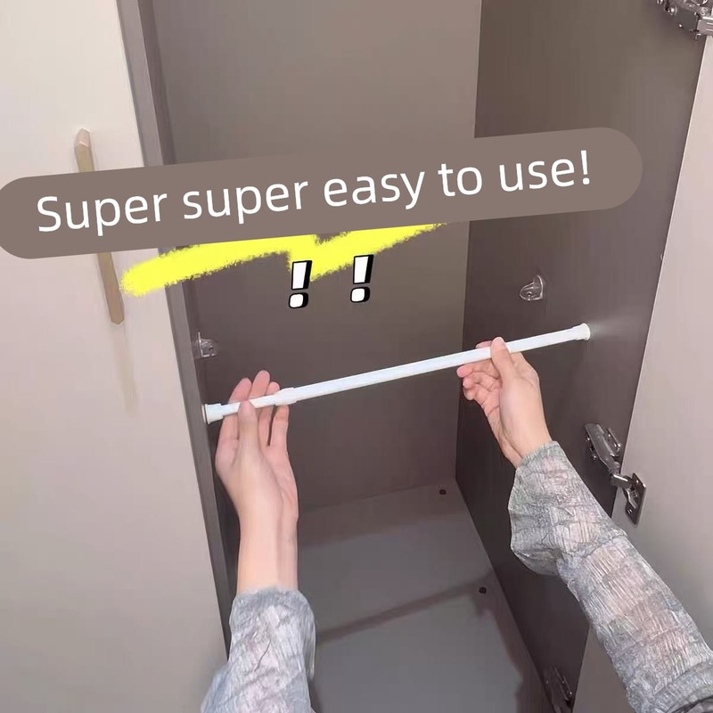 【衣柜好物】伸缩杆免打孔挂衣杆强力承重晾衣撑杆固定托衣服收纳