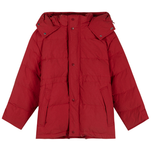 白色连帽收腰羽绒服女冬2024设计感小众宽松白鸭绒短款小个子外套