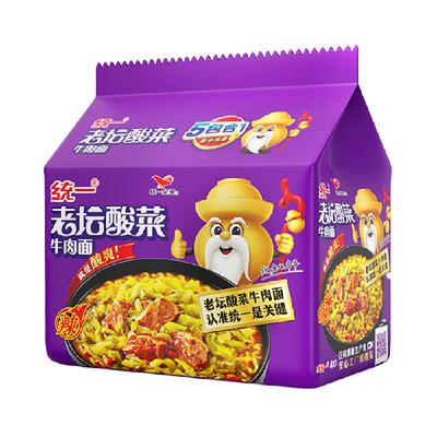 经典酸菜牛肉面统一方便面