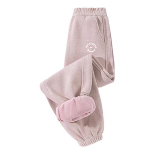 马卡乐童装女童卫裤秋冬款儿童冬季加绒宽松裤子女大童保暖糯米裤