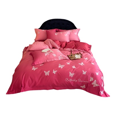 婚庆100S长绒棉渐变刺绣四件套