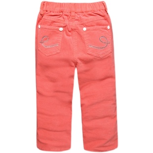 rtw童裤女2025年春秋装新款女童中大童裤子平绒休闲烫钻长裤53273