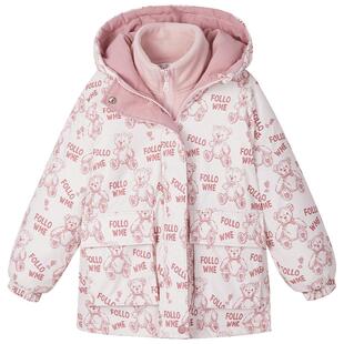 富罗迷女童外套套装儿童装冬季新款保暖加厚女孩外套内胆两件套