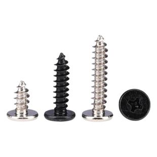 304不锈钢扁平头自攻螺丝高强度加硬黑色镀镍薄头木牙螺钉2M3M4M5