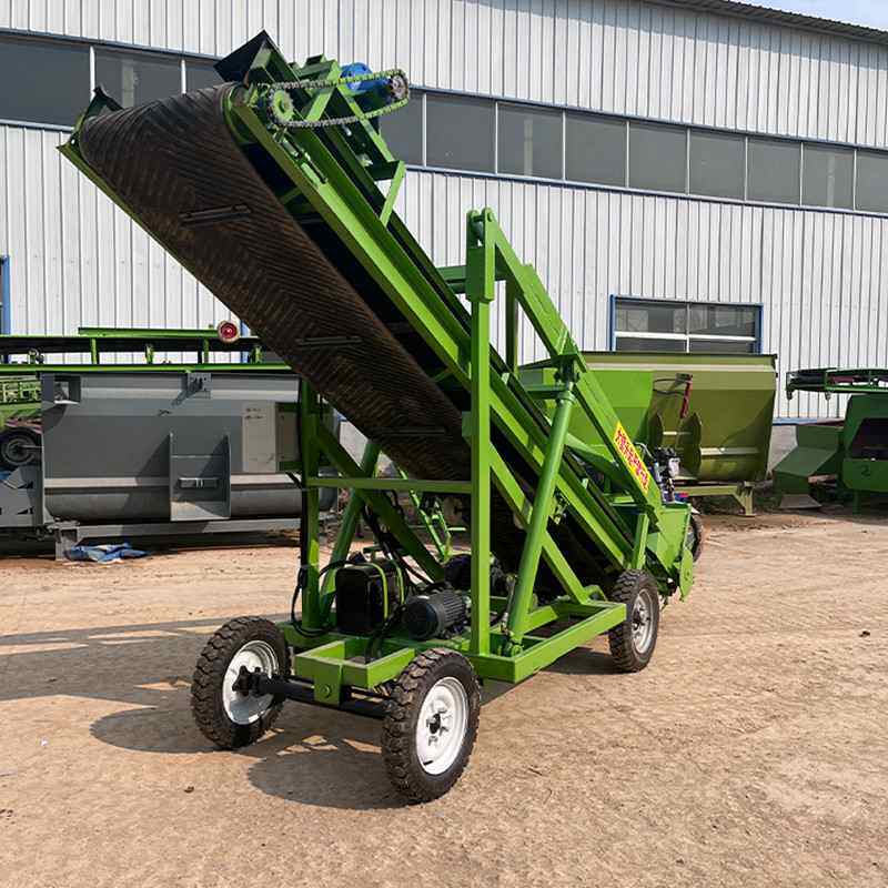 养殖场小型电动扒草机青储池牧草上料机图片 4米青贮取料机尺寸