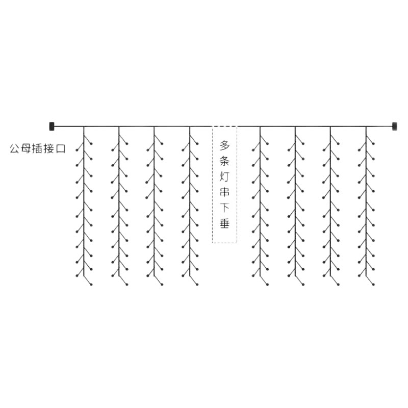 彩灯氛围灯满天星灯串瀑布灯户外太阳能闪灯防水网红店铺装饰灯串