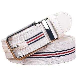 帆布皮带牛仔裤带白色男女腰带百搭针扣休闲简约年轻人潮青年新款