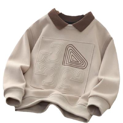 秋冬季男童翻领卫衣一体绒POLO衫