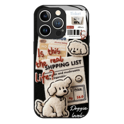 毛绒小狗适用华为pura80手机壳mate70pro小猫nova14新款13毛绒12荣耀400情侣300玻璃200男x60女50/magic8/7/6