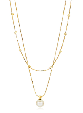 欧美轻奢双层叠戴珍珠项链女