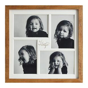 加卡纸4孔四宫格摆台组合相片方形画框实木铝合金洗照片做成相框