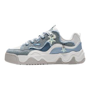 安踏小海星丨板鞋女2026新款春季运动鞋复古增高休闲鞋 122618036