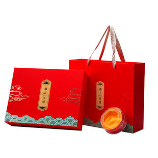 锦上添里双瓶礼盒 四宝礼盒鱼胶虫草燕窝西洋参500g250克包装盒空