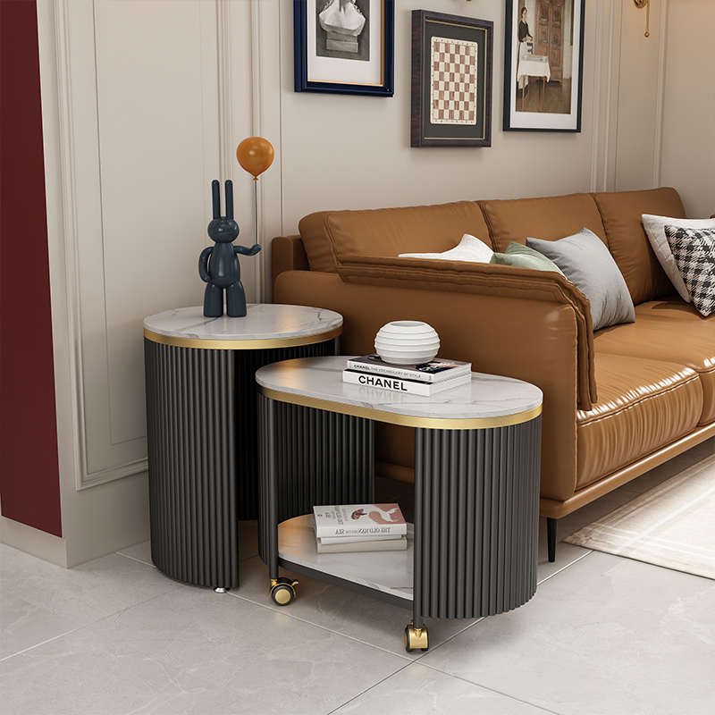 轻奢岩板沙发边几客厅可移动角几简约现代高级感小推车茶几小户型