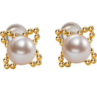 南珠宫925银海水珍珠耳环简约百搭通勤送女友生日礼物E017SN-J