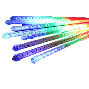 蓝色流星雨灯流星灯树灯挂树上的装饰灯室外户外防水七彩串灯彩灯