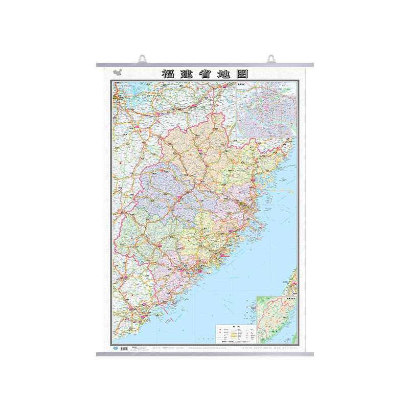 【2026全新版】福建省地图挂图 双面覆膜防水加厚版1.1*0.8米 政区交通铁路高速旅游商务办公会议室用装饰地图