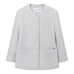 loeuvre郑丽媛同款圆领毛呢外套25秋冬新款羊毛大衣女士 SW5WJ410