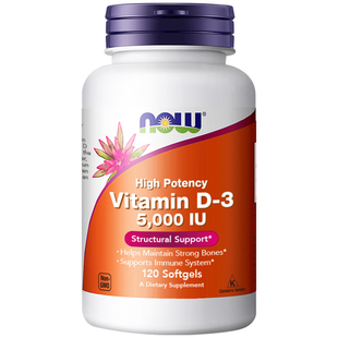 NOW维生素d3软胶囊5000iu维他命vd3成人女诺奥美国进口vitamin d