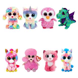 正版美国ty大眼豆豆独角兽毛绒公仔独角猫希瑟灰猫琪琪女孩礼物