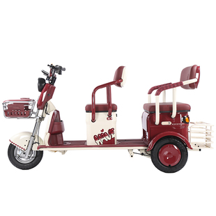 新款电动三轮车家用中型双排客货两用老年人代步车接送孩子可上牌