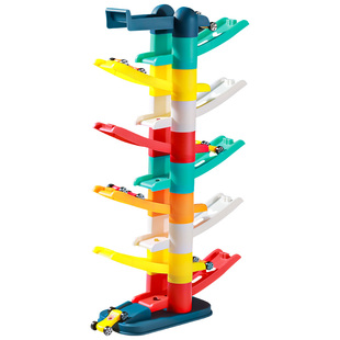 儿童滑翔轨道车玩具宝宝滑道滑行小车男孩女孩套装趣味益智小汽车